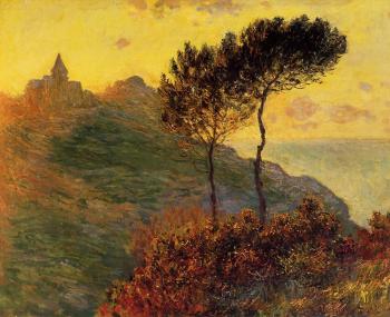 Claude Oscar Monet : Church at Varengeville, against the Sunset